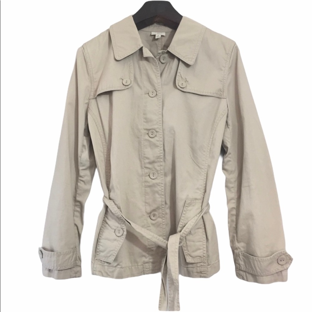 J. JILL Tied Tan Wrapped Trench Jacket/Blazer S